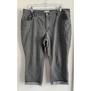 Coldwater‎ Creek Natural Fit Gray Capri Jeans Women's Size 16 Mid Rise Cropped